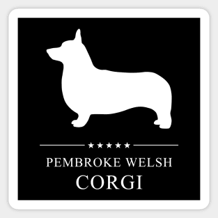 Pembroke Welsh Corgi Dog White Silhouette Sticker